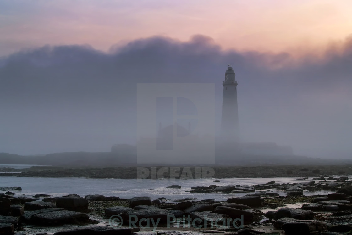 "St Marys in the Fog" stock image