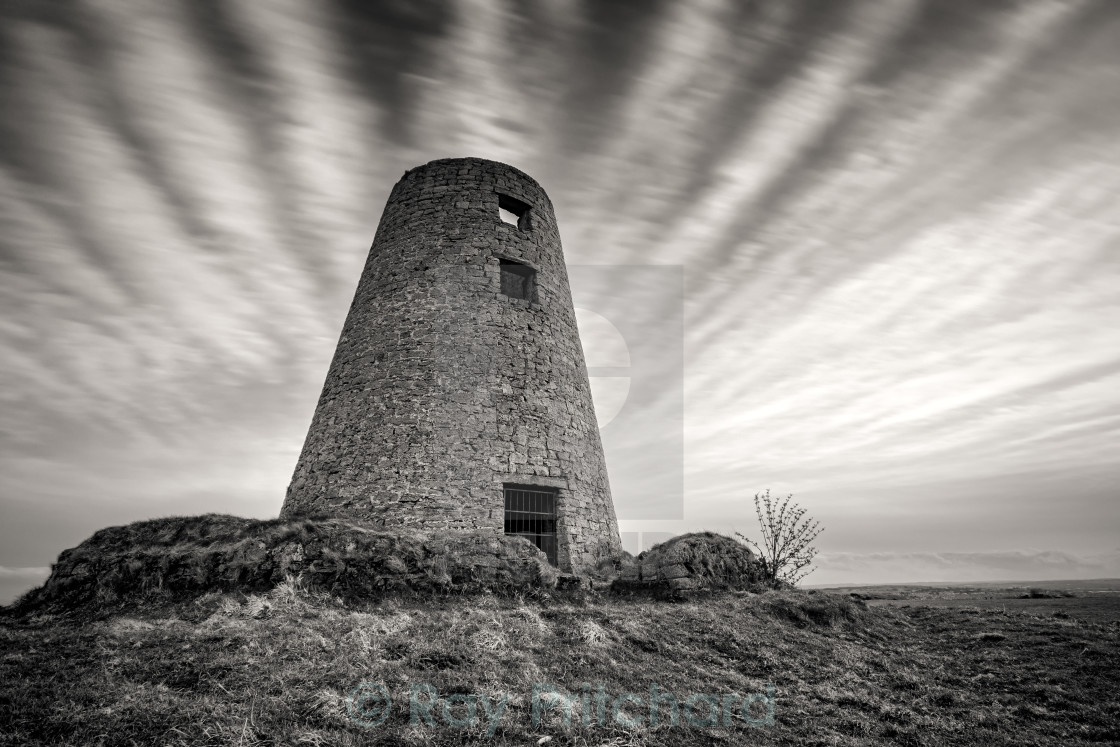 "The Old Mill on Cleadon Hills" by Ray Pritchard - $43.95 "The Old Mill on Cleadon Hills" stock image