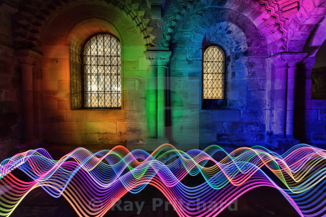 "Light Painting in the Castle" stock image