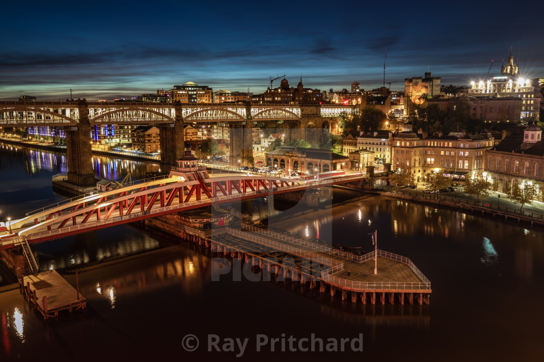 "Swing Bridge at Dusk" by Ray Pritchard - $46.73 "Swing Bridge at Dusk" stock image