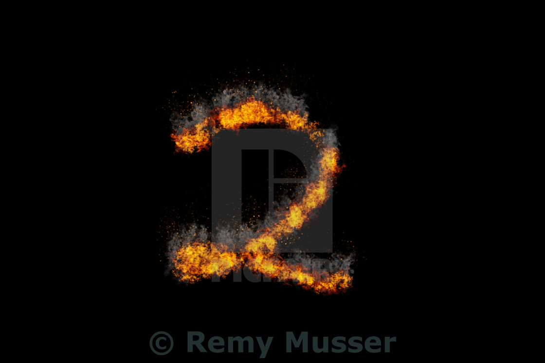 Fire Number On Black Background License Download Or Print