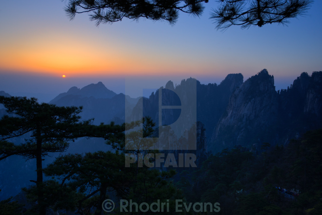 "Huang Shan Sunrise" stock image