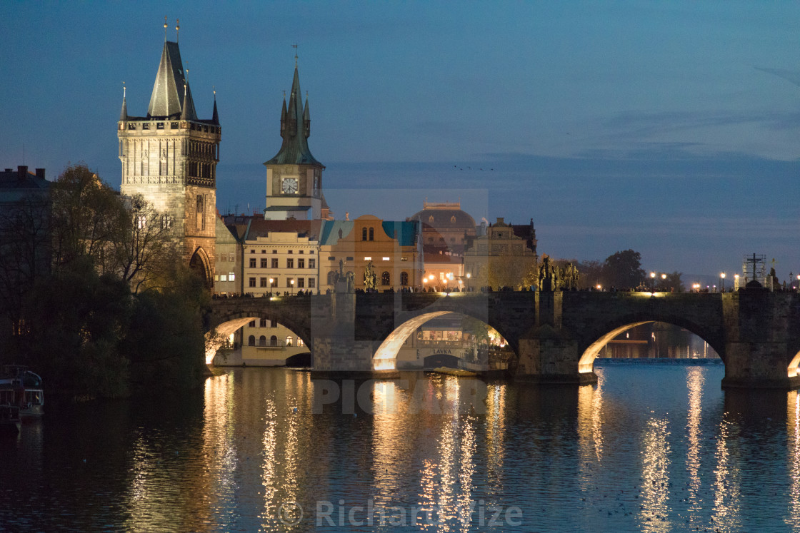 "Charles Bridge and River Vltava, Prague" stock image