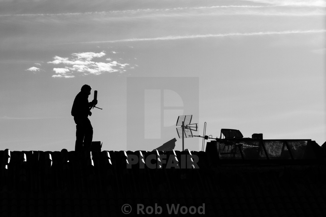 "Repairs to Roof" stock image