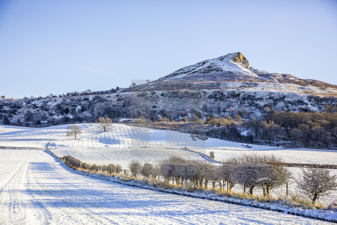 "A Snowy Roseberry Topping." stock image