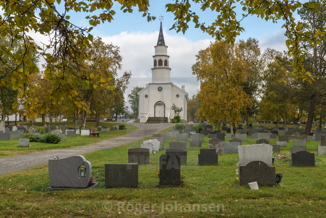 "Alta church in autumn" stock image