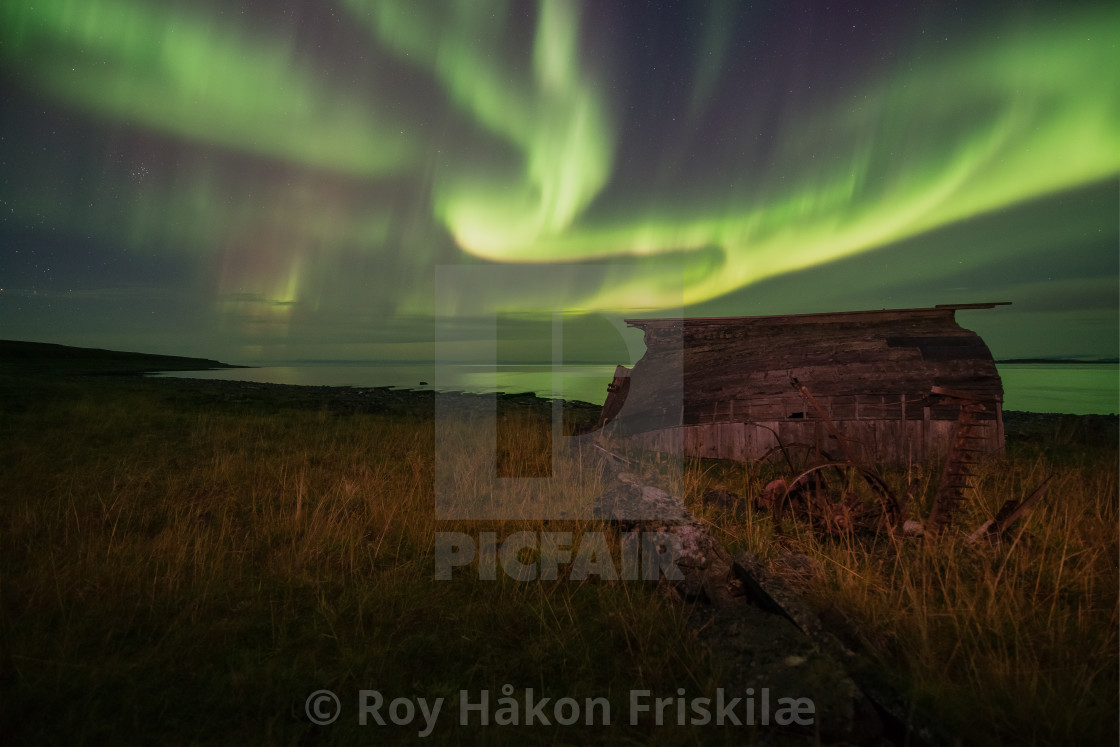 "Green starry night" stock image