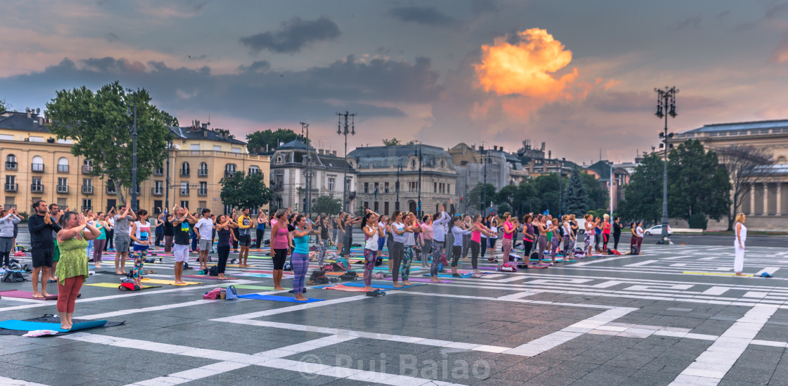 "Budapest - June 21, 2019: Yoga event at dawn in Heroes Square in Budapest,..." by Rui Baiao - $1.52 "Budapest - June 21, 2019: Yoga event at dawn in Heroes Square in Budapest,..." stock image