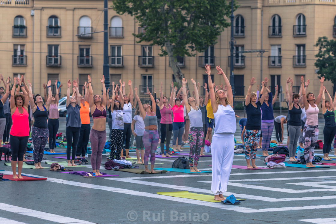 "Budapest - June 21, 2019: Yoga event at dawn in Heroes Square in Budapest,..." by Rui Baiao - $1.52 "Budapest - June 21, 2019: Yoga event at dawn in Heroes Square in Budapest,..." stock image