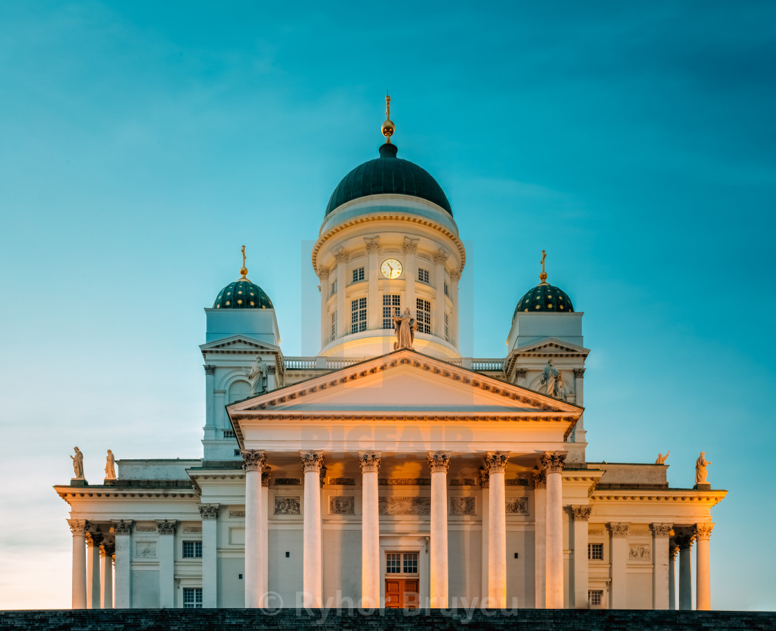 Helsinki Cathedral Helsinki Finland Summer Sunset Evening