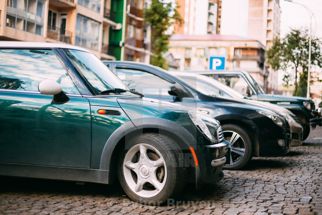 Batumi Adjara Georgia Youth Stylish Hipster Green Mini Cooper Car