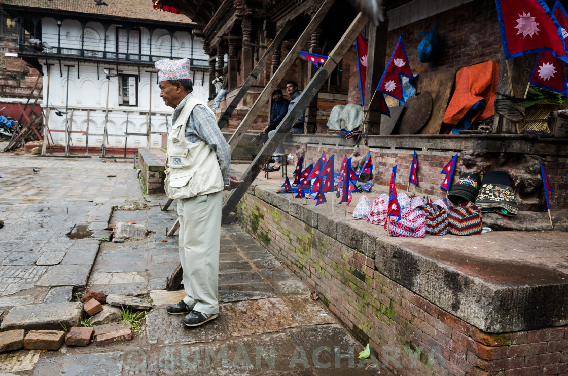 "Nepalese Flags & Cap" stock image