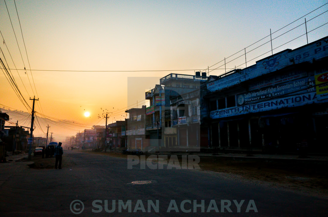 "Morning in Hetauda" stock image