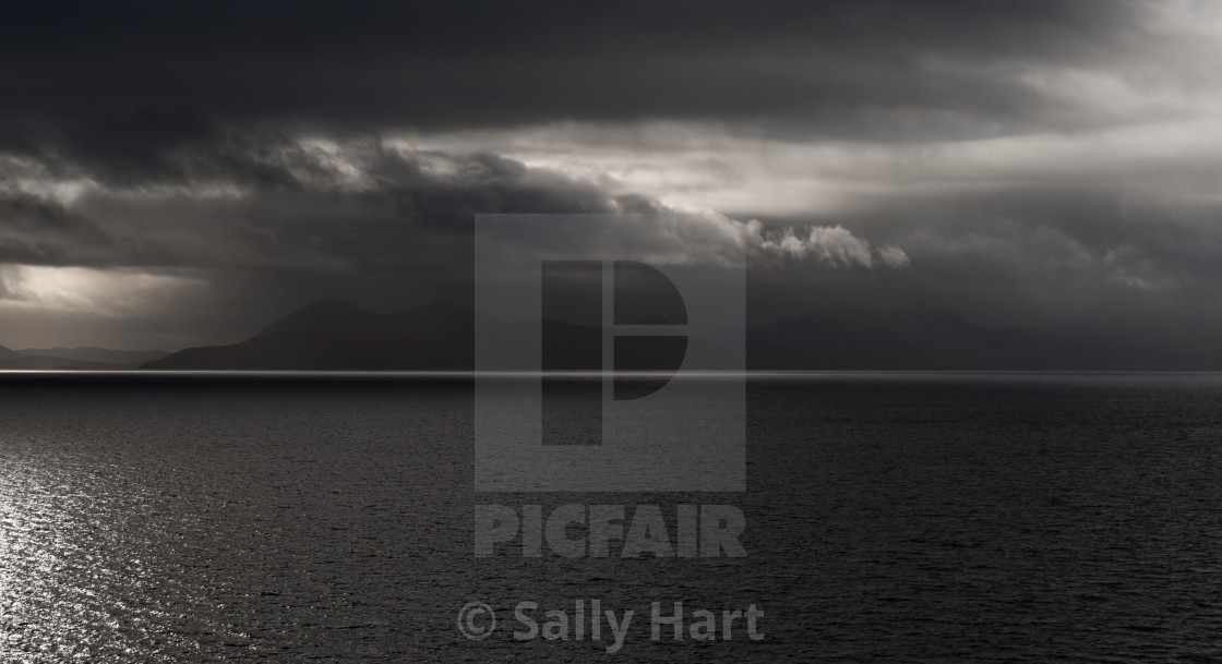 "View across The Minch to the Isle of Skye" stock image