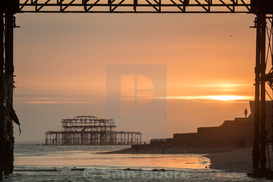 "West Pier at Sunset" stock image