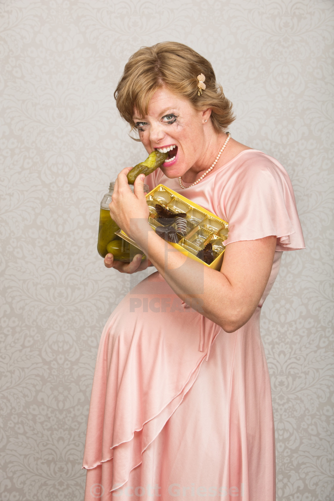 Pregnant Lady with Food Cravings - License, download or print for ...