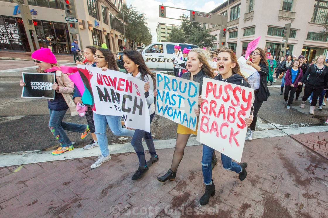 Youthful woman protestors at Womens March inside Arizona photograph about Women's March Printable Signs named Youthful girl protestors at Womens March inside Arizona