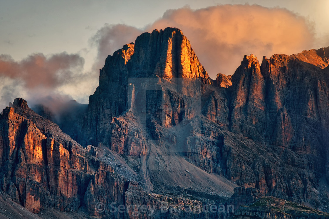 "Morning red mountain colors" stock image