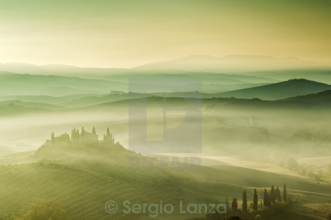 "Tuscany sunrise" stock image