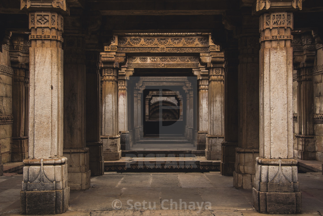 "Perspective of a Stepwell" by Setu Chhaya - $193.06 "Perspective of a Stepwell" stock image