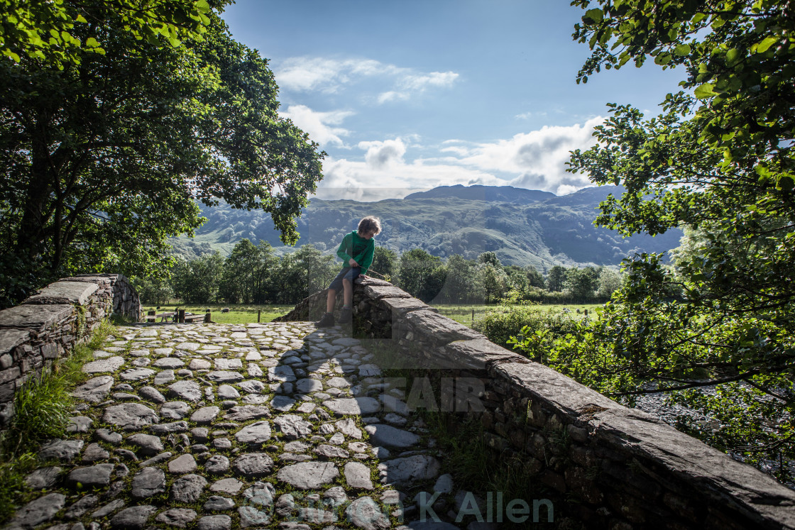 "The Boy On The Bridge" stock image