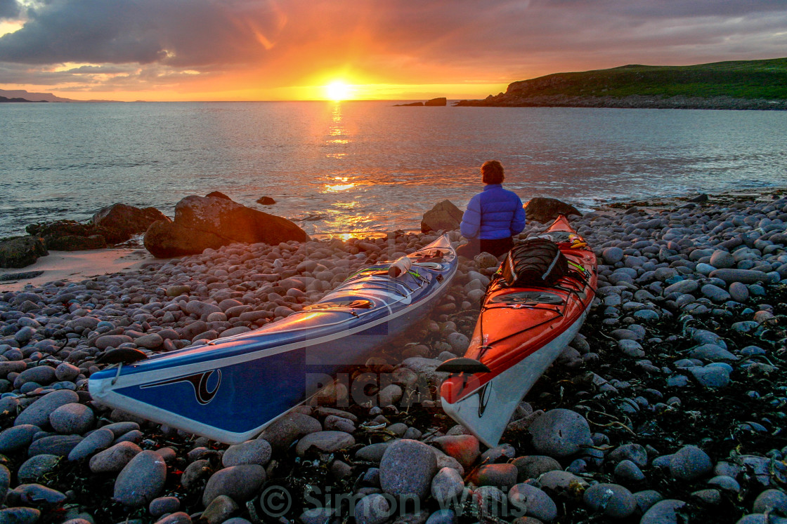"Sea kayak end of day" by Simon Willis - $5.96 "Sea kayak end of day" stock image