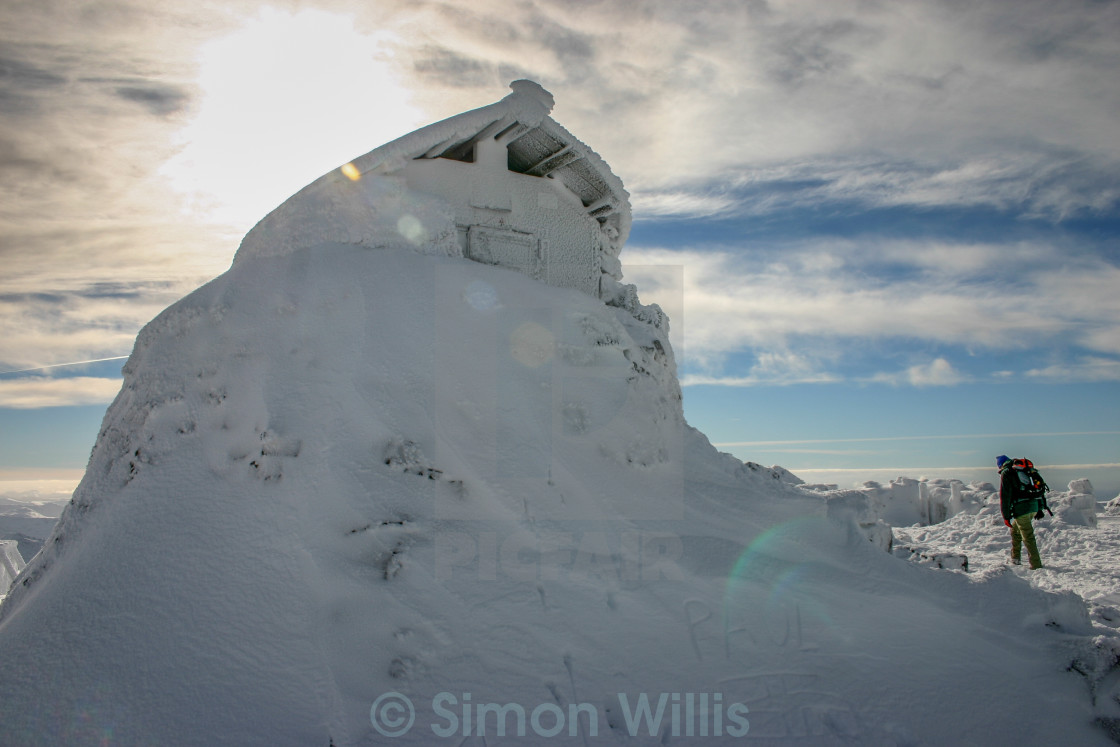 "Ben Nevis Summit Shelter in Winter" by Simon Willis - $5.96 "Ben Nevis Summit Shelter in Winter" stock image