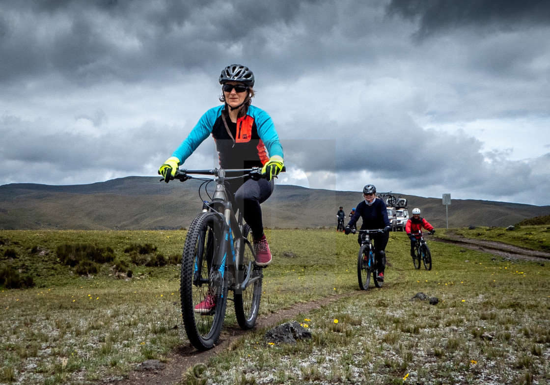 "Mountain biking in Cotopaxi National Park" by Simon Willis - $6.18 "Mountain biking in Cotopaxi National Park" stock image