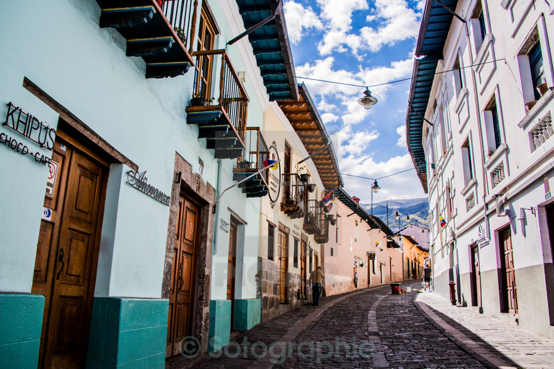 "streets of Quito" stock image