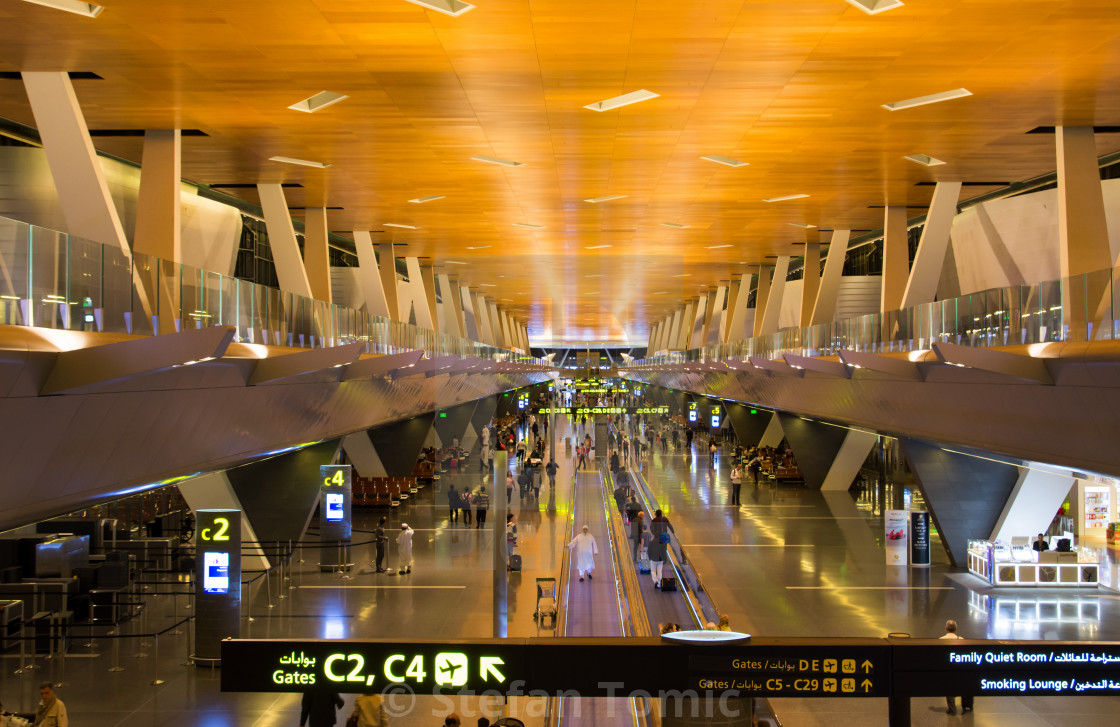Hamad international airport in Doha, Qatar, with ...