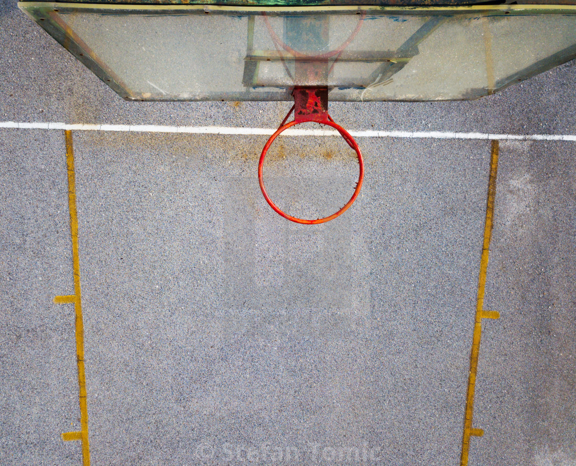 Concrete Basketball Court Aerial View License Download Or Print