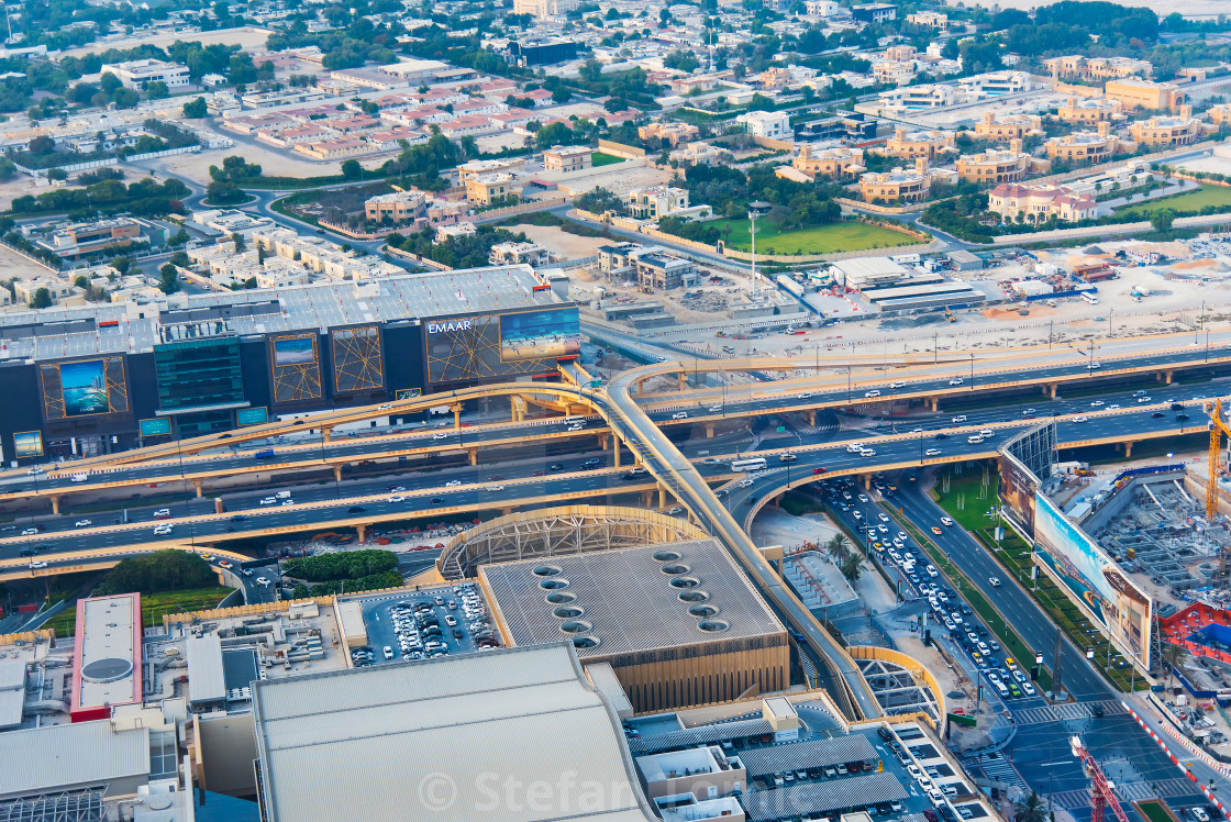 Roads And Streets Of Dubai Downtown Leading To Dubai Mall Parking