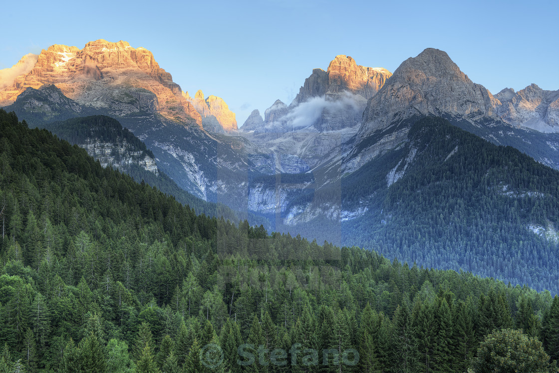 "Dolomites at Sunset" stock image