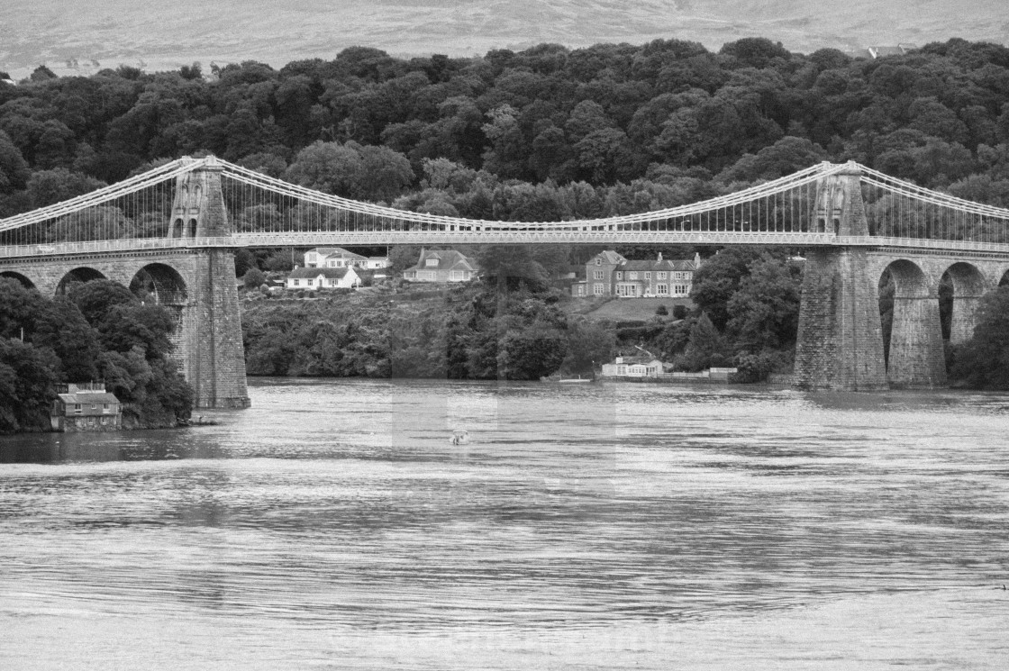 "Menai Bridge, North Wales" stock image