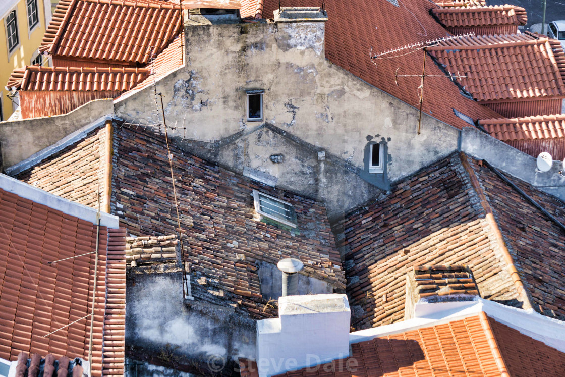 "Terracotta rooftops, Lisbon, Portugal" stock image