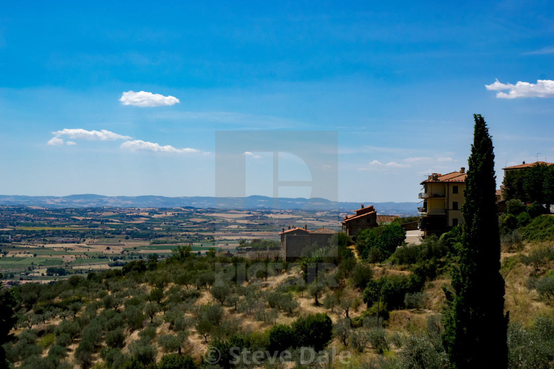 "Cortona vista, Tuscany, Italy" stock image