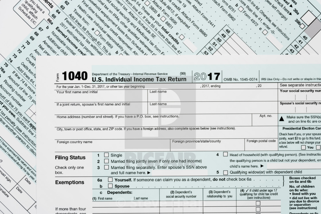 Macro Close Up Of 17 Irs Form 1040 License Download Or Print For 6 50 Photos Picfair