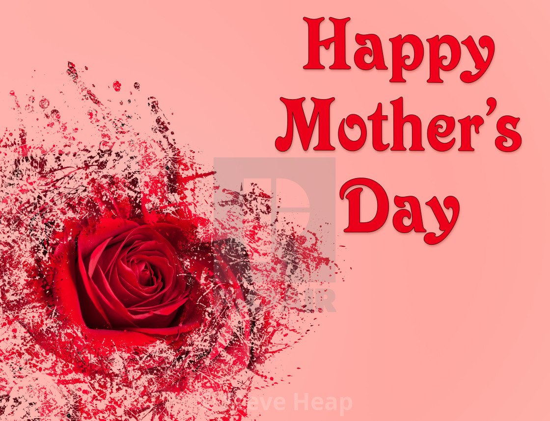 Happy Mothers Day background with red rose - License, download or print for  £ | Photos | Picfair
