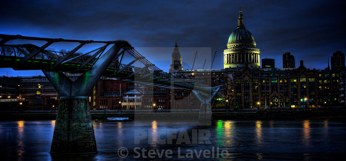 "St Pauls and Millennium Bridge, London" by Steve Lavelle - $15.31 "St Pauls and Millennium Bridge, London" stock image