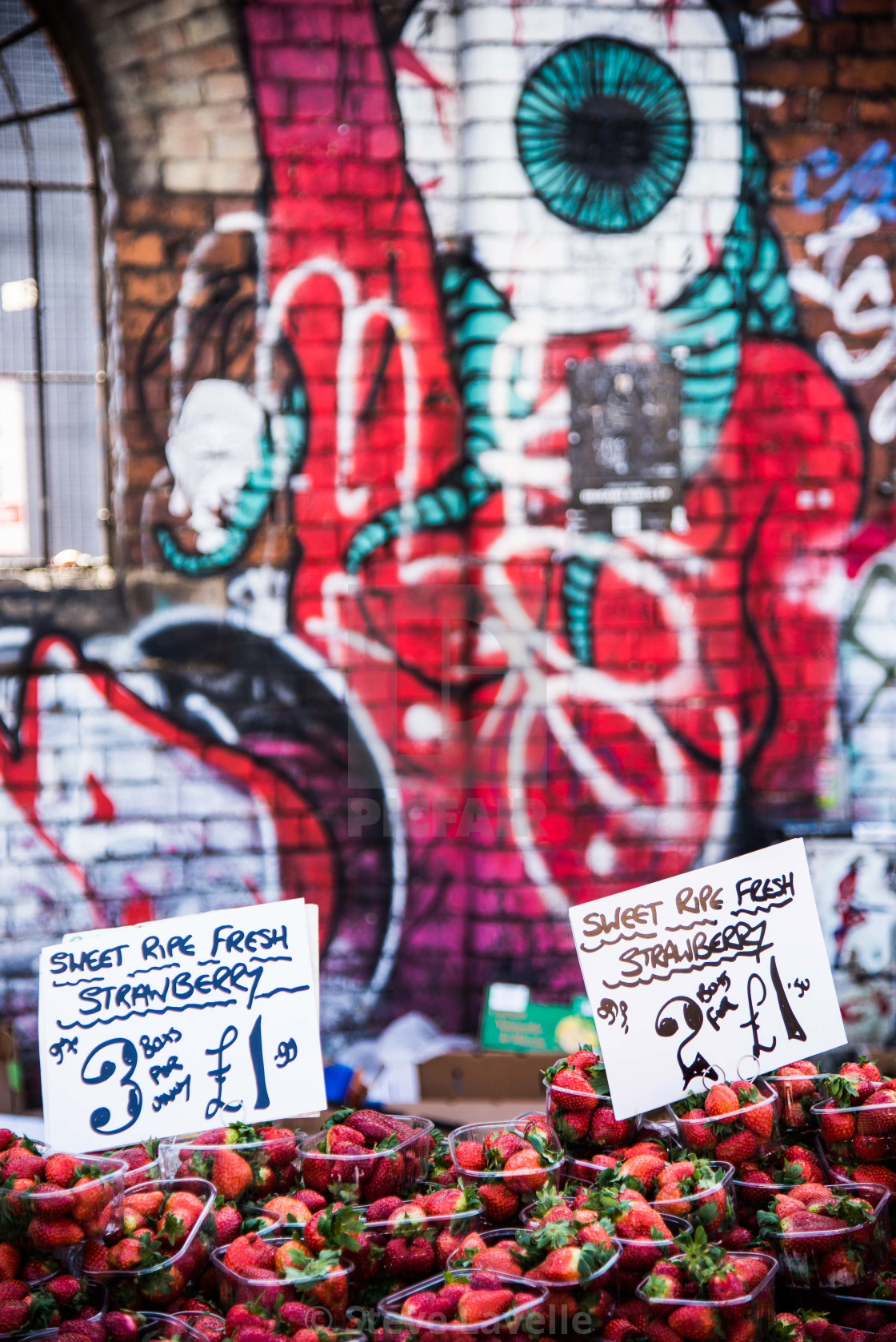 "Strawberries for sale on Brick Lane, London" by Steve Lavelle - $15.31 "Strawberries for sale on Brick Lane, London" stock image