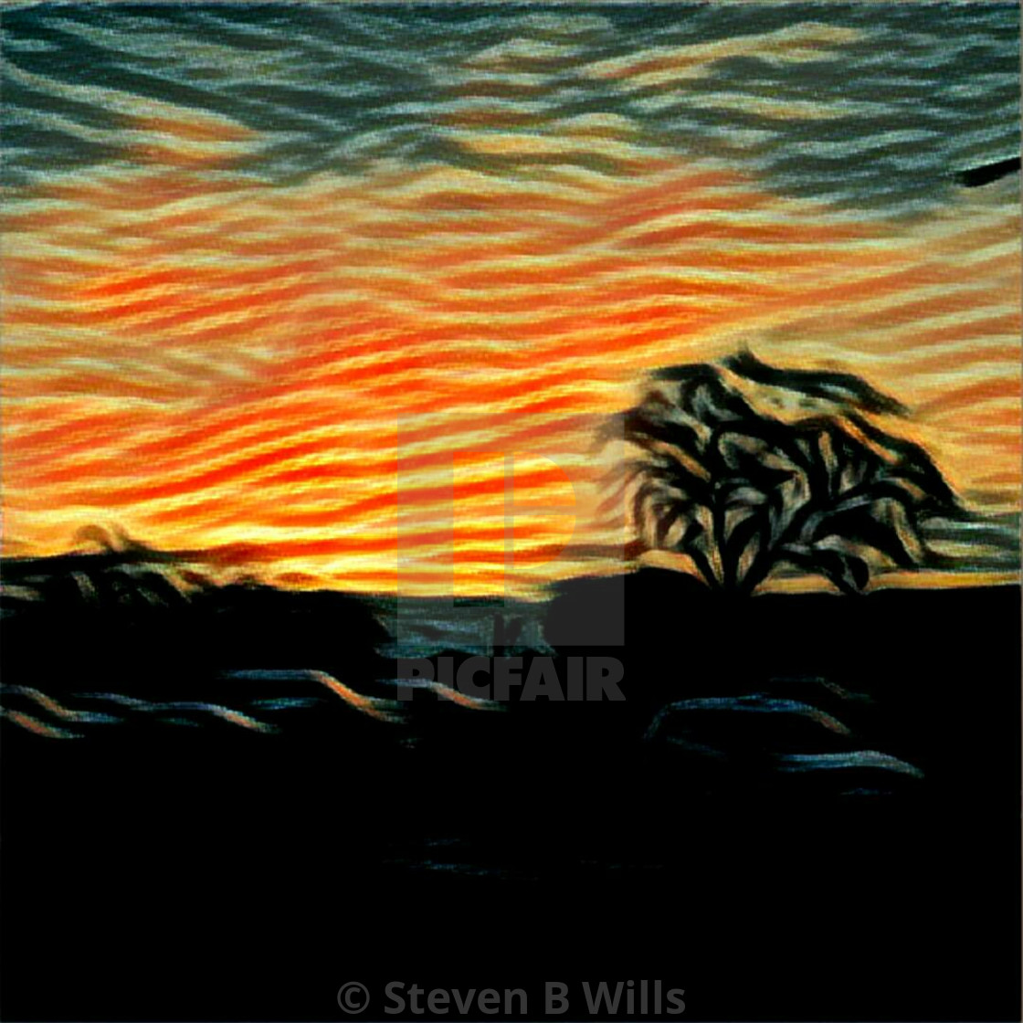 "Arty Sunset" by Steven B. Wills - $16.18 "Arty Sunset" stock image
