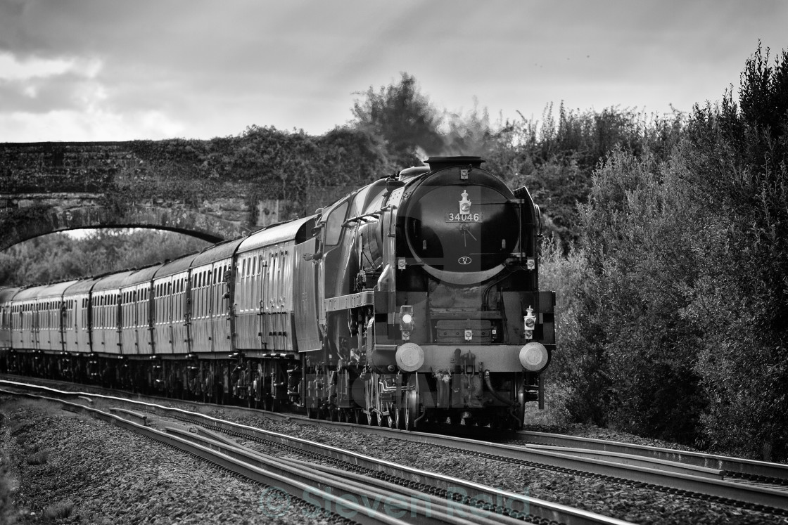 "Rebuilt West Country Class No.34046 Braunton" stock image