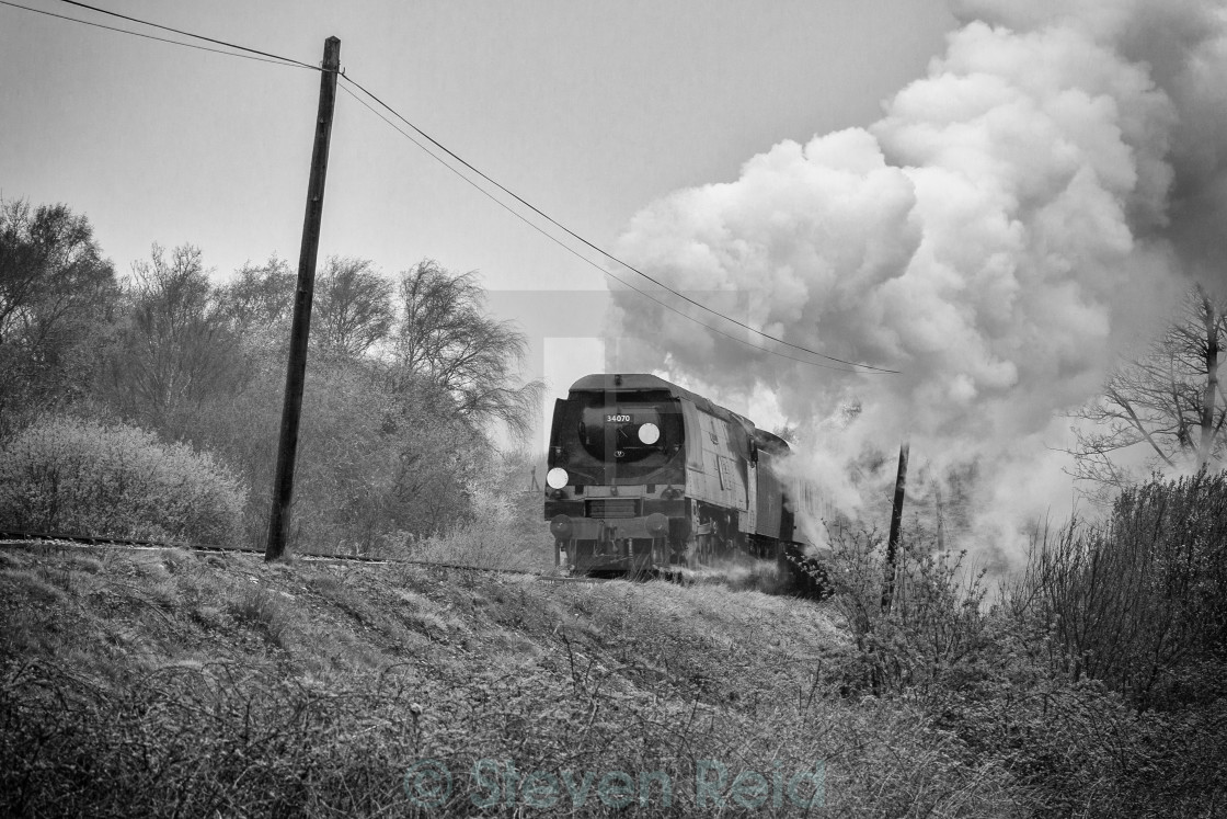 "SR Battle of Britain Class No. 34070 Manston" stock image