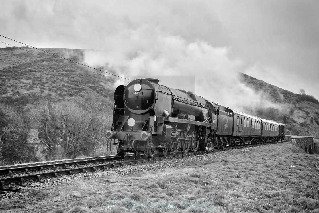 "SR Rebuilt West Country No. 34028 Eddystone" stock image