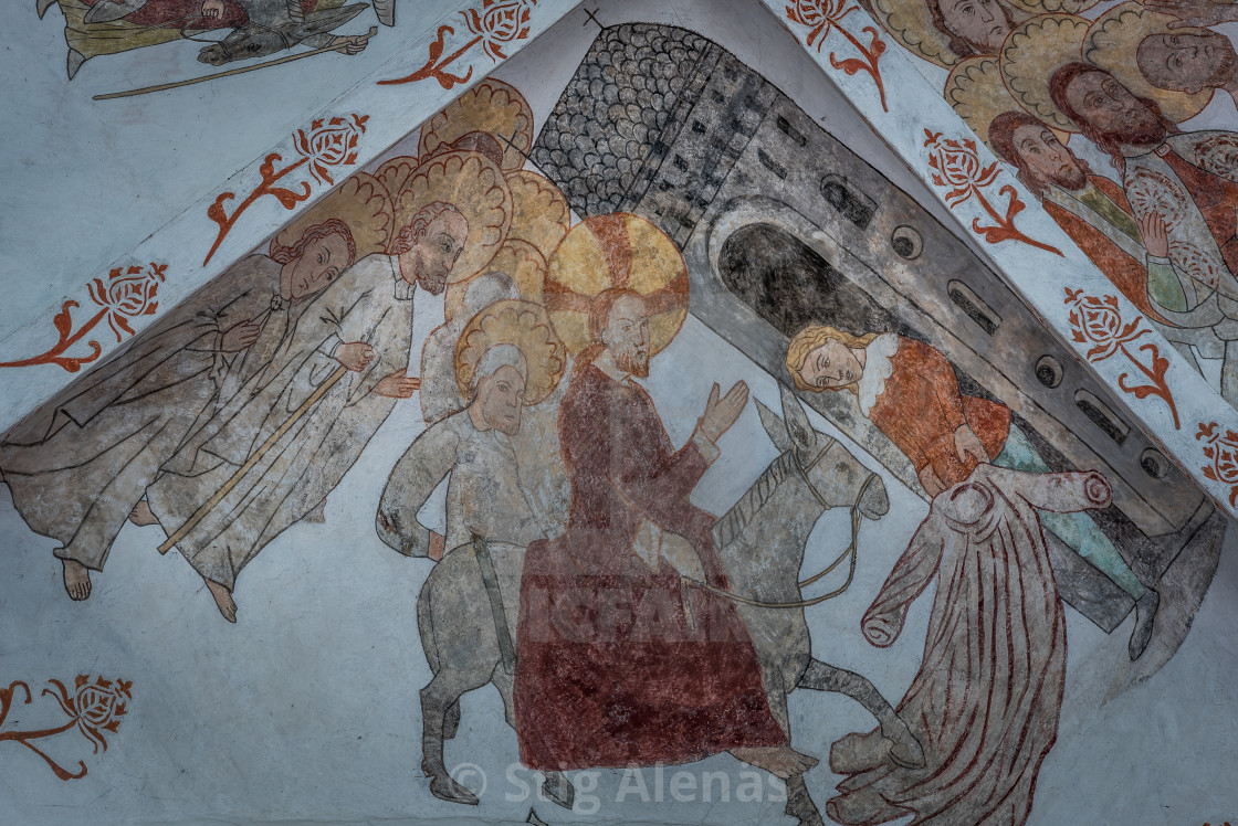 Ancient Wall Painting Of The Triumphal Entry Into Jerusalem License Download Or Print For 10 90 Photos Picfair