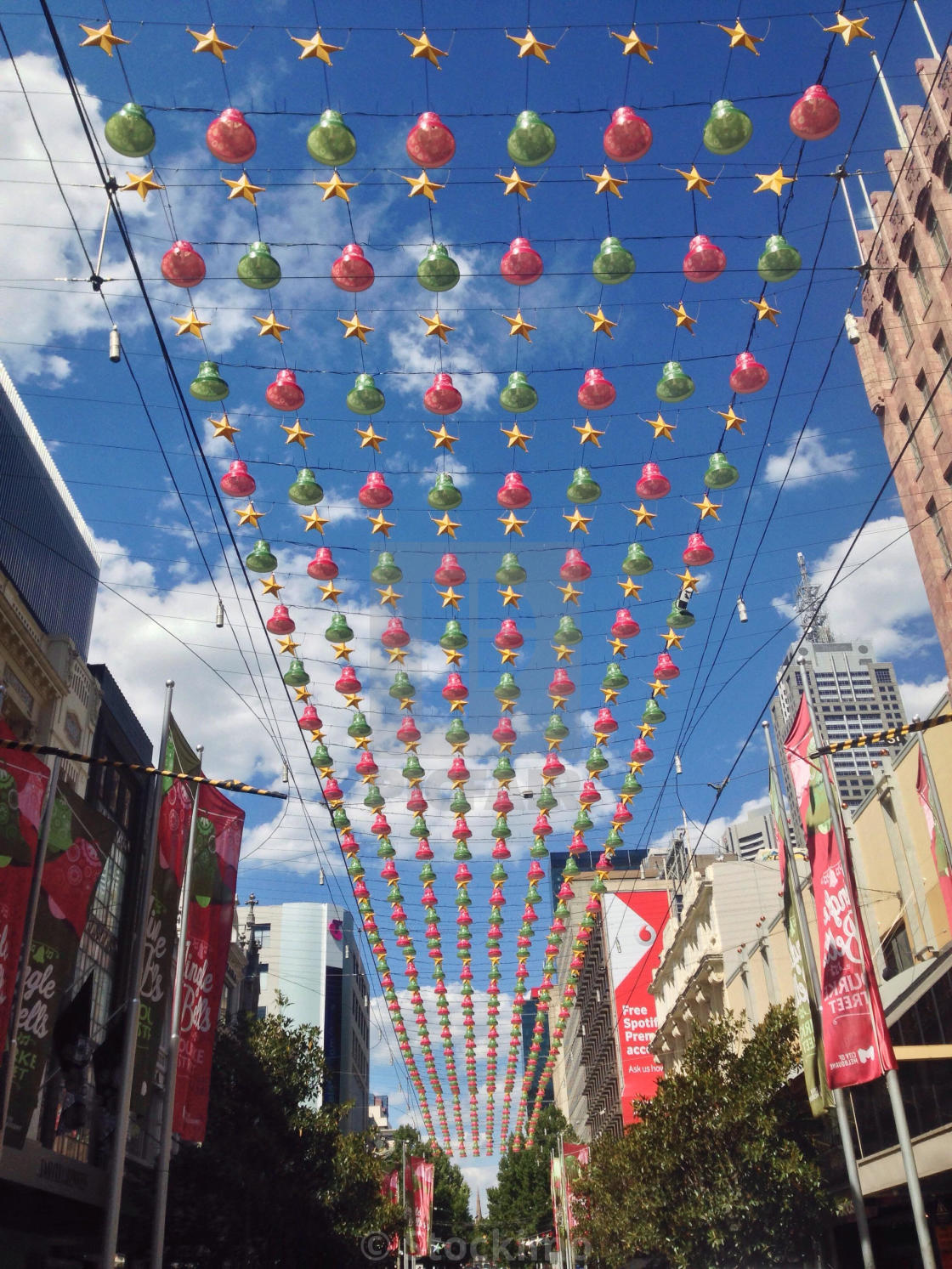 Christmas decorations in Bourke Street Mall in Melbourne, Victoria ...