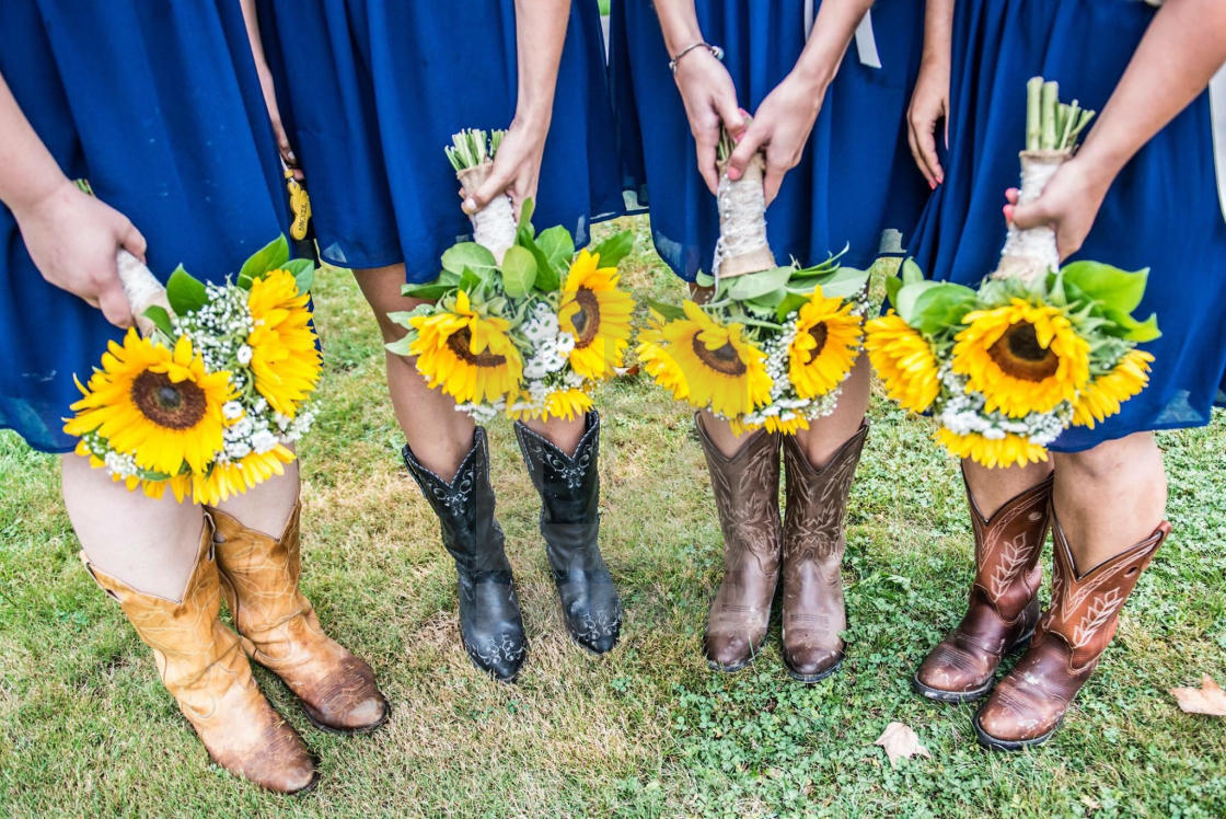 blue dress with cowboy boots