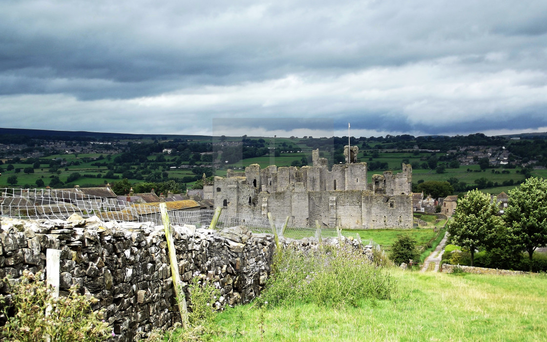 "Castle of King Richard III in Middleham" stock image