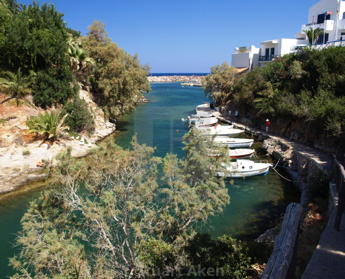 "Harbour at Sissi" stock image