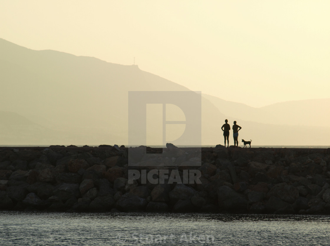 "On the Harbour Wall" stock image